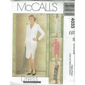 McCall's Sewing Pattern 4033 Jacket Dress Skirt Misses Size 14-20